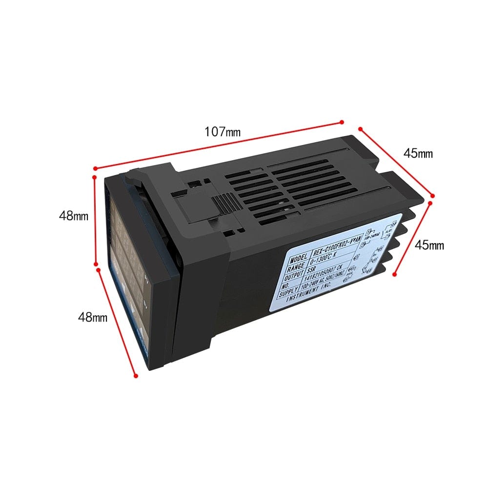 Avelena | Rex-C100 Digitale Pid Temperaturregler Thermostat Ssr Ausgang + Max. 40A Ssr Relais + K Thermoelementsonde Hohe Qualität