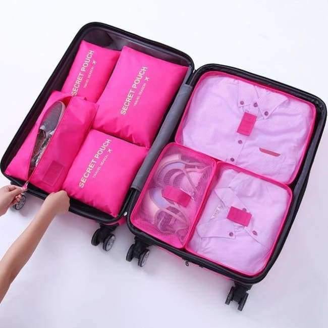 Avelena | 7-Teiliges Set Reisegepäck-Organizer Polyester Tragbare Reisepartition Tasche Aufbewahrungsbeutel Home-Organisationszubehör