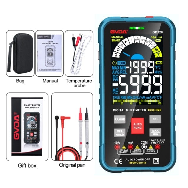 Avelena | Gvda Neue Smart Multimeter Auto Range 1000V 10A Digitaler Kondensatortester True Rms Rel Ohm Hz Ac Dc Spannungsmesser Multimeter