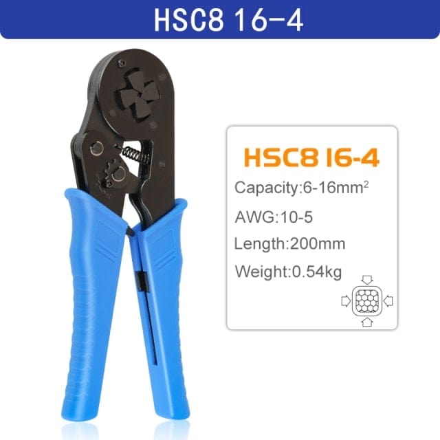 Avelena | Tubular-Terminal-Crimptool Hsc8 6-4/6-6/16-6 Max 0.08-16Mm² Draht Mini-Ferrule Crimpzange Yefym Haushalts-Elektroset