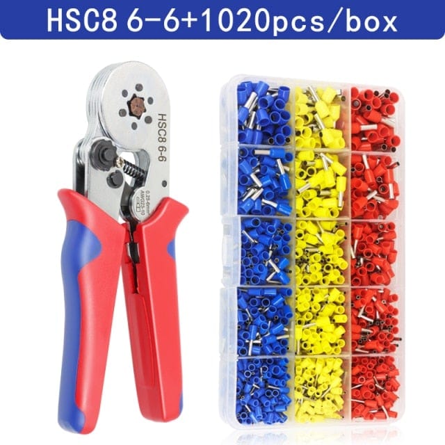 Avelena | Tubular-Terminal-Crimptool Hsc8 6-4/6-6/16-6 Max 0.08-16Mm² Draht Mini-Ferrule Crimpzange Yefym Haushalts-Elektroset