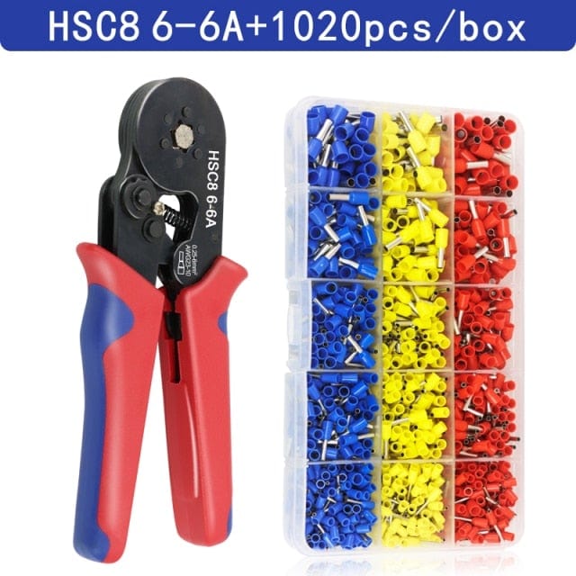 Avelena | Tubular-Terminal-Crimptool Hsc8 6-4/6-6/16-6 Max 0.08-16Mm² Draht Mini-Ferrule Crimpzange Yefym Haushalts-Elektroset