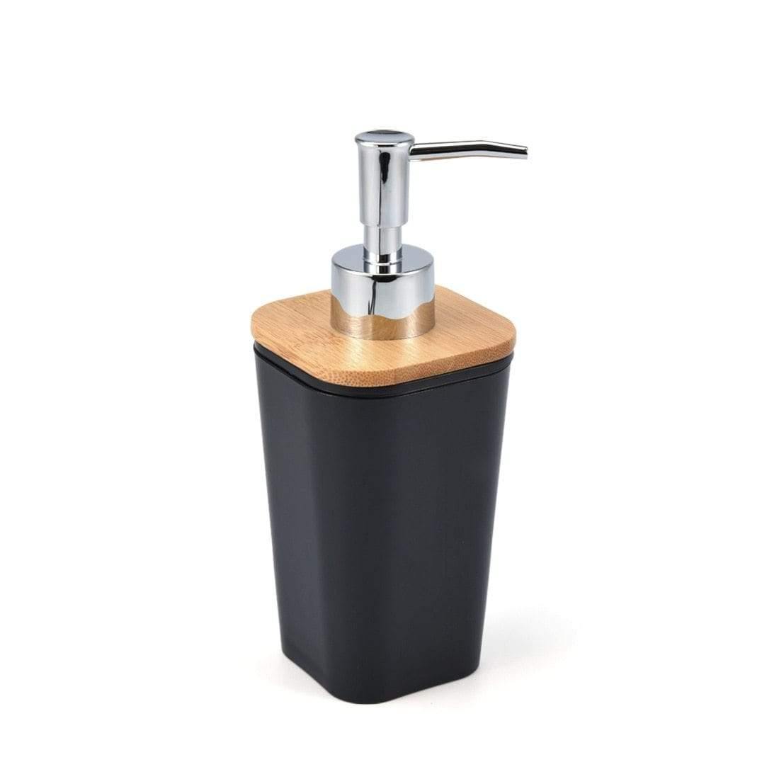 Avelena | Set Aus 6 Smartloc Kunststoff-Badezimmerzubehör Set Zahnbürstenhalter Zahnpastaspender Box Seifenbox Duschablage Schwarz