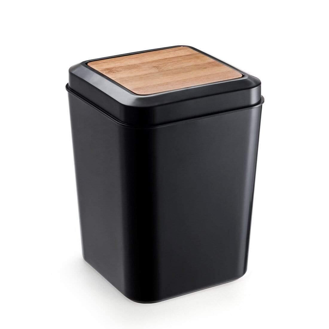 Avelena | Set Aus 6 Smartloc Kunststoff-Badezimmerzubehör Set Zahnbürstenhalter Zahnpastaspender Box Seifenbox Duschablage Schwarz