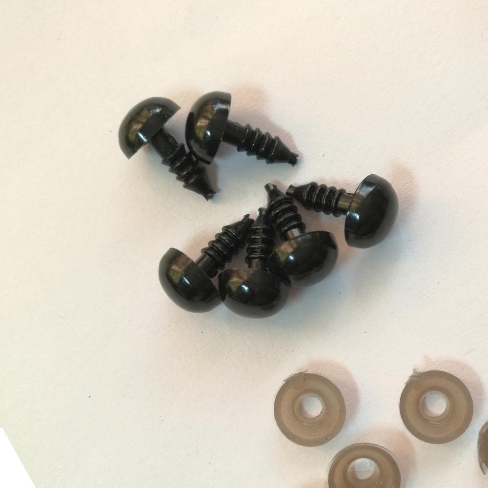 Avelena | Nähknöpfe Schwarze Kunststoff Puppenaugen Sicherheitsaugen für Teddybären Plüschtiere Snap Tier Scrapbooking Puppen Bastelaugen