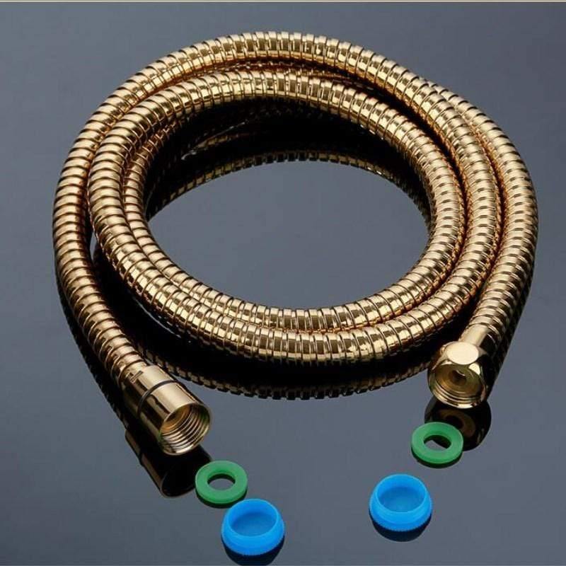Avelena | Duschschlauch 150 Cm Edelstahl Duschrohr Flexibel Gold Badezimmer-Schlauch Sanitär Chrom Orb