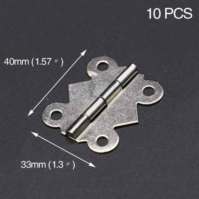 Avelena | 10 Stück Mini Schmetterlings-Türscharniere Gold Silber Bronze Schrank Schublade Schmuckbox Dekoration Scharnier für Möbelbeschläge