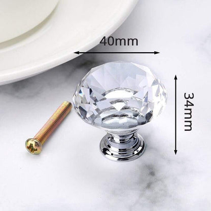 Avelena | 40Mm Diamantförmige Kristallglas Knöpfe Schrankzüge Schubladenknöpfe Küchenmöbelgriffe Möbelgriff Hardware