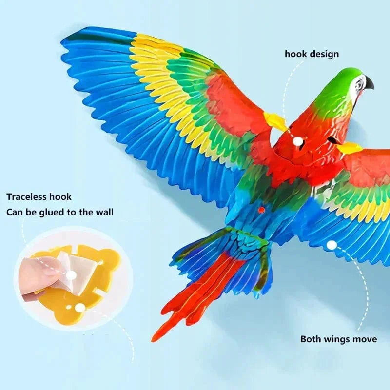 Avelena | Simulation Vogel Interaktive Katze Spielzeuge Elektrisch Hängender Adler Fliegender Vogel Katzen Teaser Spiel Katzenstock Kratzbrett Kuscheltier Spielzeug