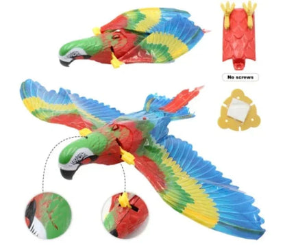 Avelena | Simulation Vogel Interaktive Katze Spielzeuge Elektrisch Hängender Adler Fliegender Vogel Katzen Teaser Spiel Katzenstock Kratzbrett Kuscheltier Spielzeug
