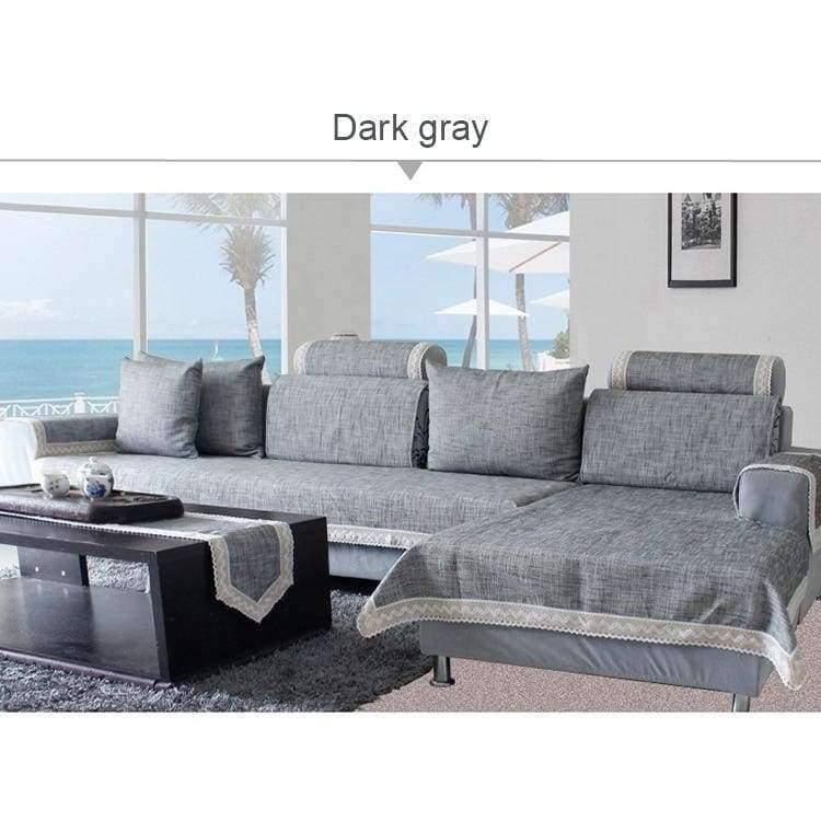 Avelena | Grau Sofa Bezug Sofa Kissen Baumwolle Leinen Stoff Mode Vier Jahreszeiten Verfügbar Zuhause Hochzeit Dekor Sofa Handtuch