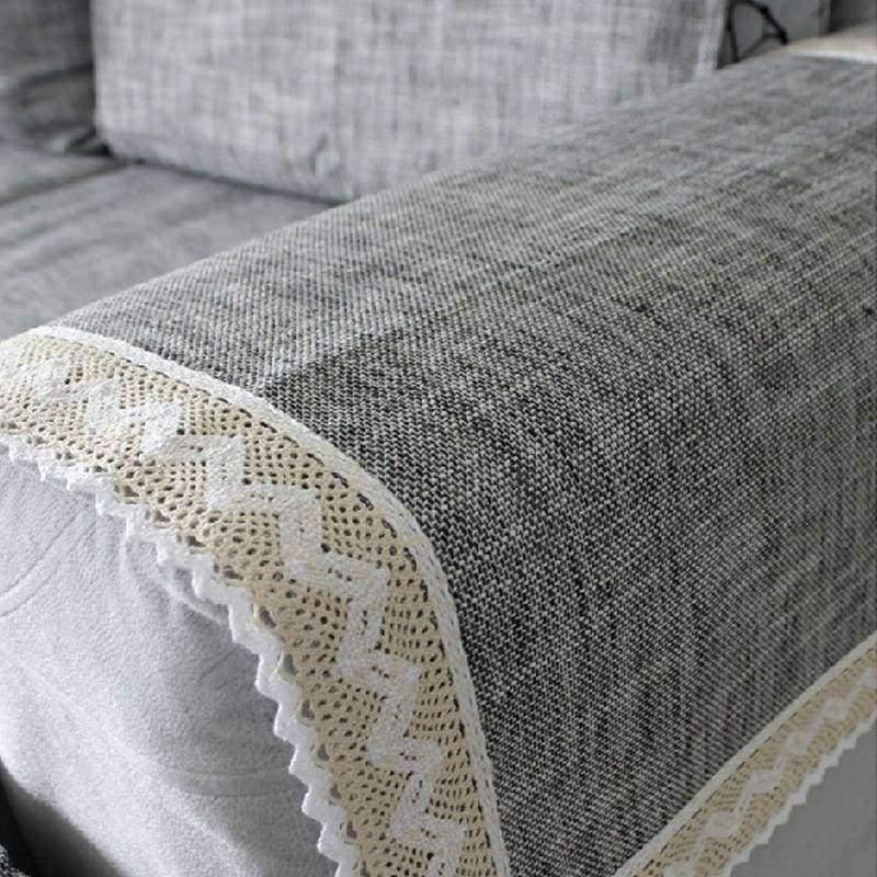 Avelena | Grau Sofa Bezug Sofa Kissen Baumwolle Leinen Stoff Mode Vier Jahreszeiten Verfügbar Zuhause Hochzeit Dekor Sofa Handtuch