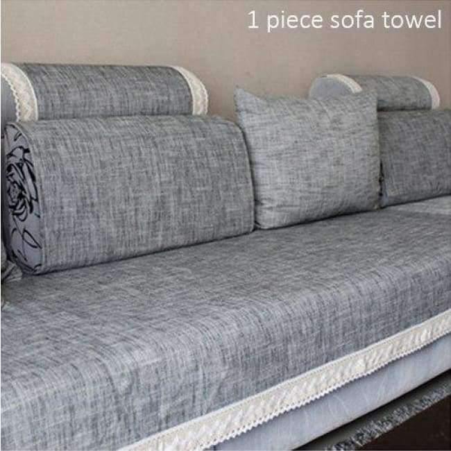 Avelena | Grau Sofa Bezug Sofa Kissen Baumwolle Leinen Stoff Mode Vier Jahreszeiten Verfügbar Zuhause Hochzeit Dekor Sofa Handtuch