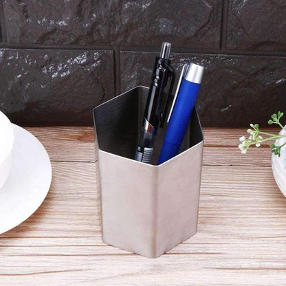 Avelena | Edelstahl Stift Halter Einfacher Metall Bleistift Aufbewahrungsbehälter Schreibwaren Papelaria Büro Zubehör Schreibtisch Organizer
