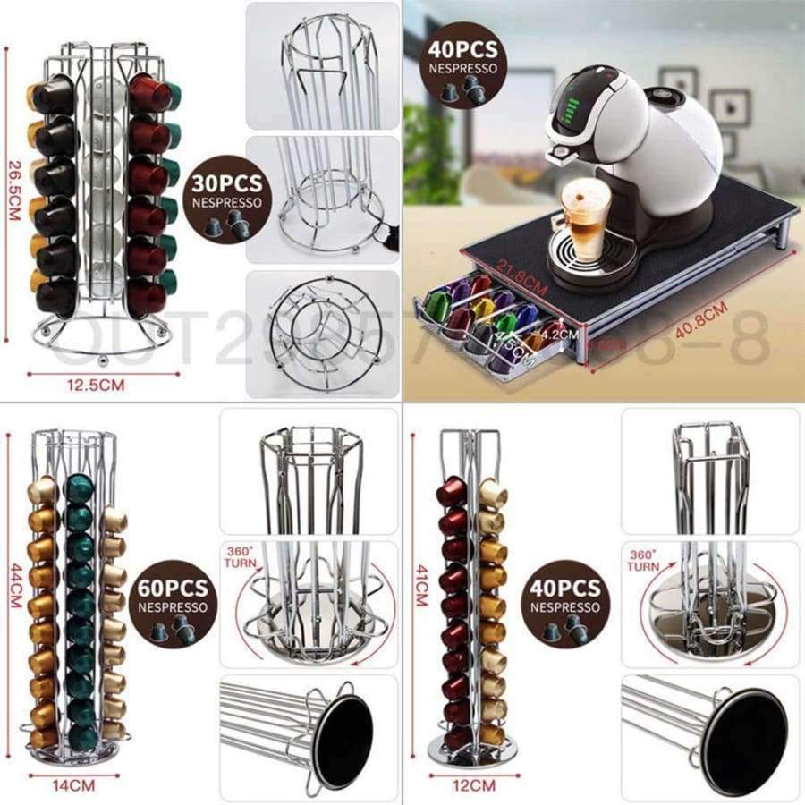 Avelena | Speicher Dolce Gusto Nespresso Kapselhalter Edelstahl Display Kapselregal Stand Küchentisch Metallregal Kostenloser Versand