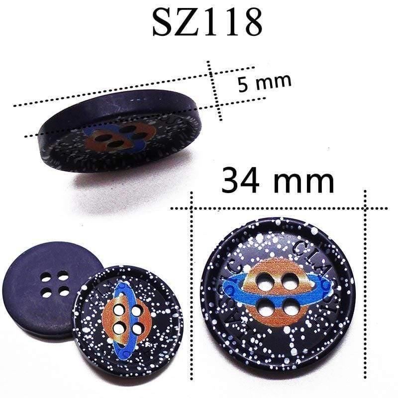 Avelena | 10 Stück 25 Mm Große Matte Runde Modeharzknöpfe Nähzubehör für Mäntel Anzüge Dekorative Fancy Knopf Handgemacht 4 Löcher