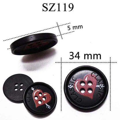 Avelena | 10 Stück 25 Mm Große Matte Runde Modeharzknöpfe Nähzubehör für Mäntel Anzüge Dekorative Fancy Knopf Handgemacht 4 Löcher