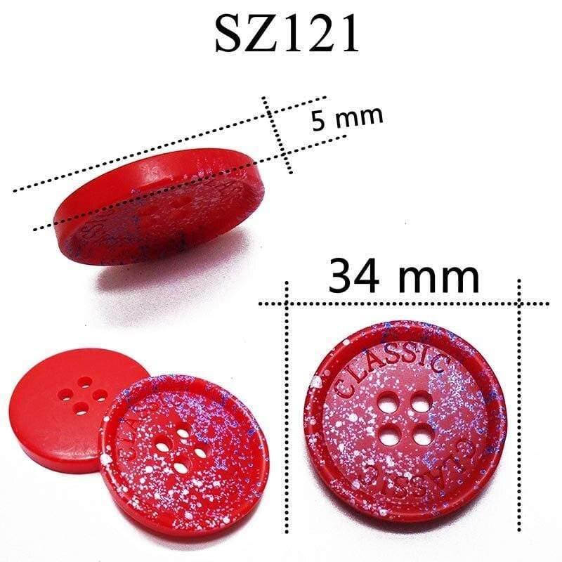 Avelena | 10 Stück 25 Mm Große Matte Runde Modeharzknöpfe Nähzubehör für Mäntel Anzüge Dekorative Fancy Knopf Handgemacht 4 Löcher