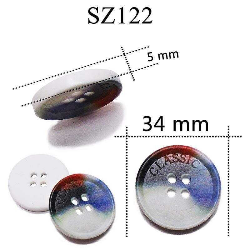 Avelena | 10 Stück 25 Mm Große Matte Runde Modeharzknöpfe Nähzubehör für Mäntel Anzüge Dekorative Fancy Knopf Handgemacht 4 Löcher