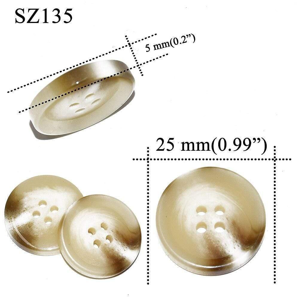 Avelena | 10 Stück 25 Mm Große Matte Runde Modeharzknöpfe Nähzubehör für Mäntel Anzüge Dekorative Fancy Knopf Handgemacht 4 Löcher