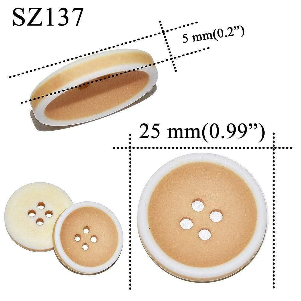 Avelena | 10 Stück 25 Mm Große Matte Runde Modeharzknöpfe Nähzubehör für Mäntel Anzüge Dekorative Fancy Knopf Handgemacht 4 Löcher