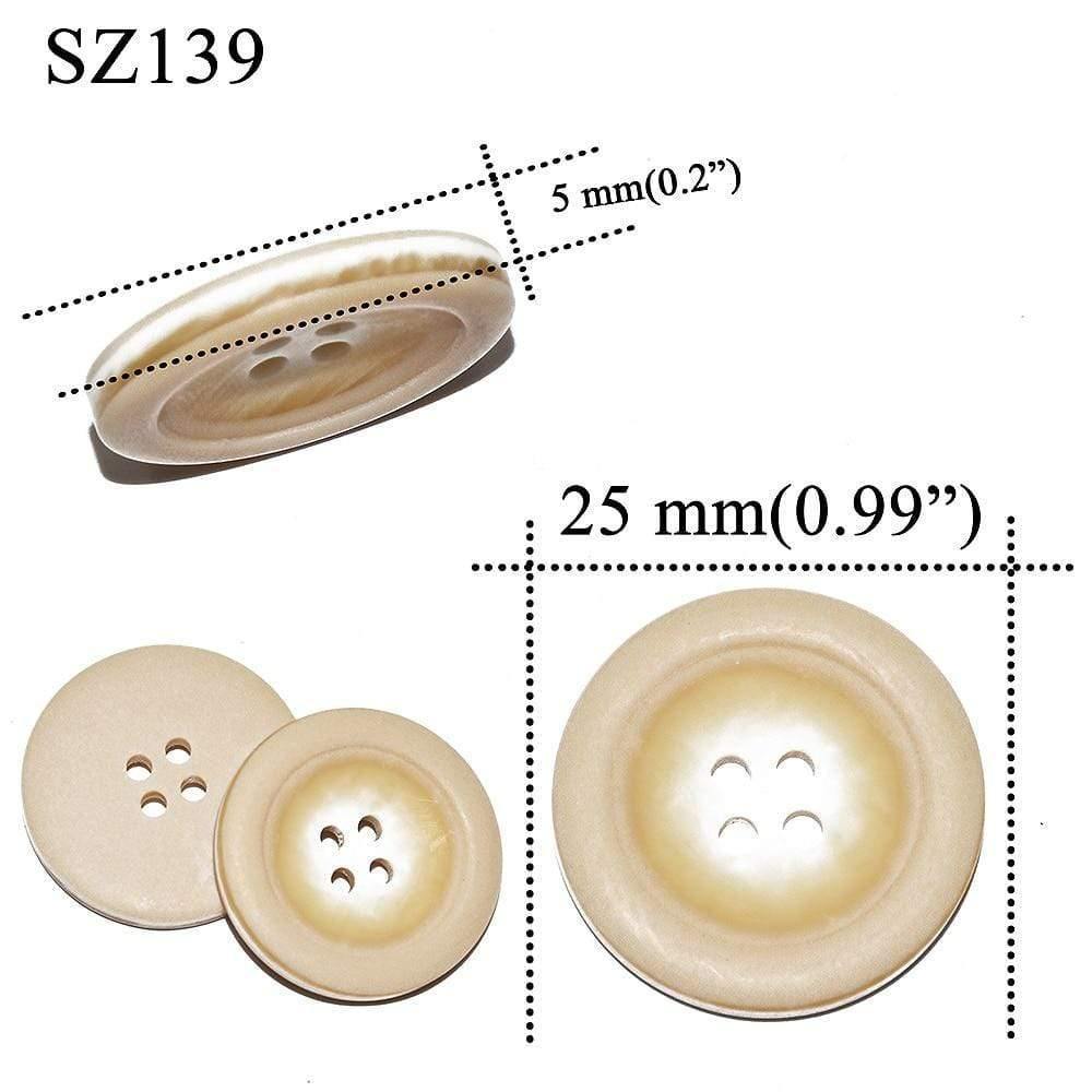 Avelena | 10 Stück 25 Mm Große Matte Runde Modeharzknöpfe Nähzubehör für Mäntel Anzüge Dekorative Fancy Knopf Handgemacht 4 Löcher