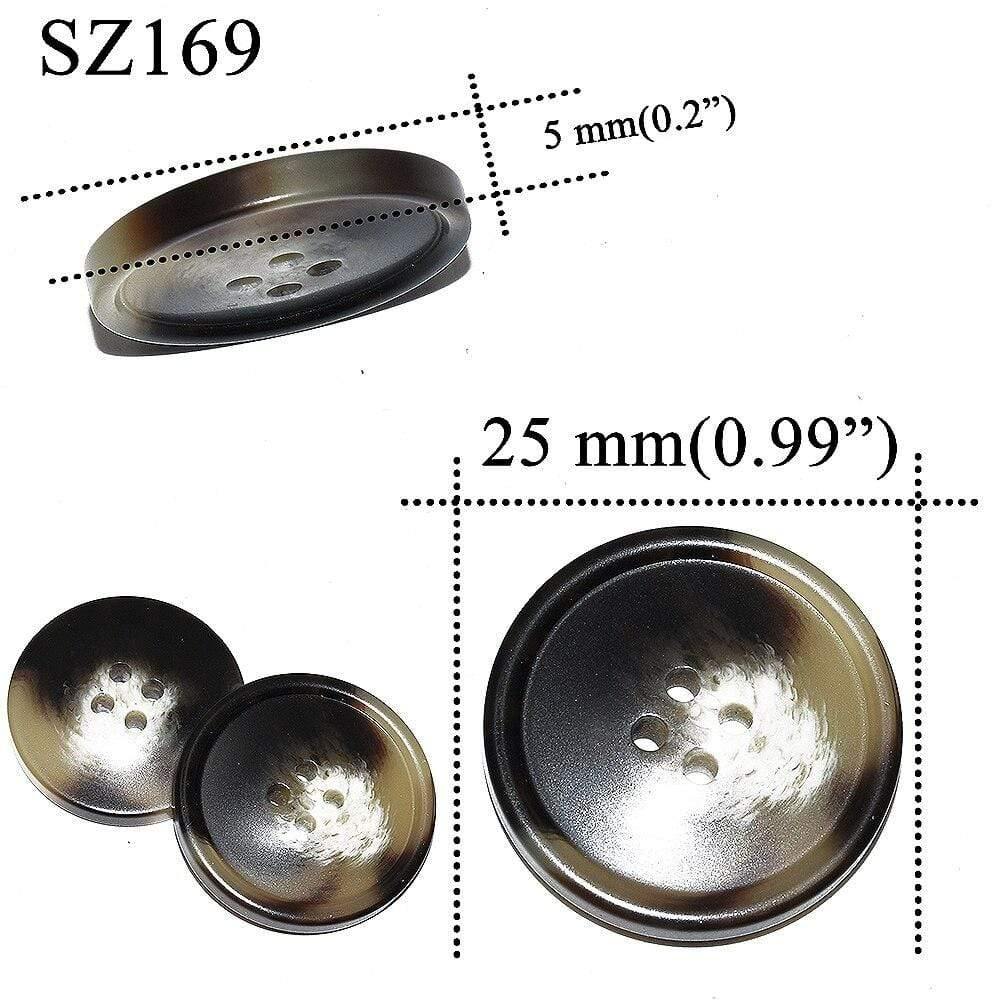 Avelena | 10 Stück 25 Mm Große Matte Runde Modeharzknöpfe Nähzubehör für Mäntel Anzüge Dekorative Fancy Knopf Handgemacht 4 Löcher