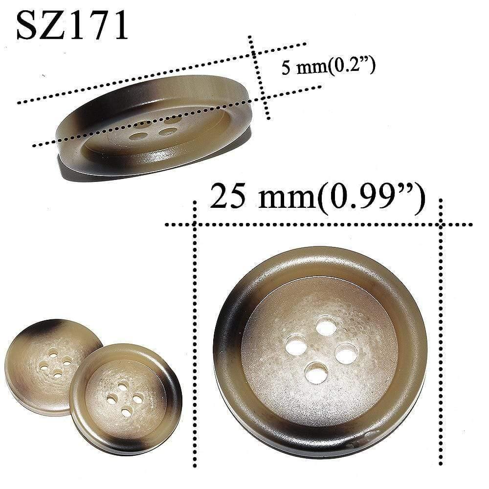 Avelena | 10 Stück 25 Mm Große Matte Runde Modeharzknöpfe Nähzubehör für Mäntel Anzüge Dekorative Fancy Knopf Handgemacht 4 Löcher