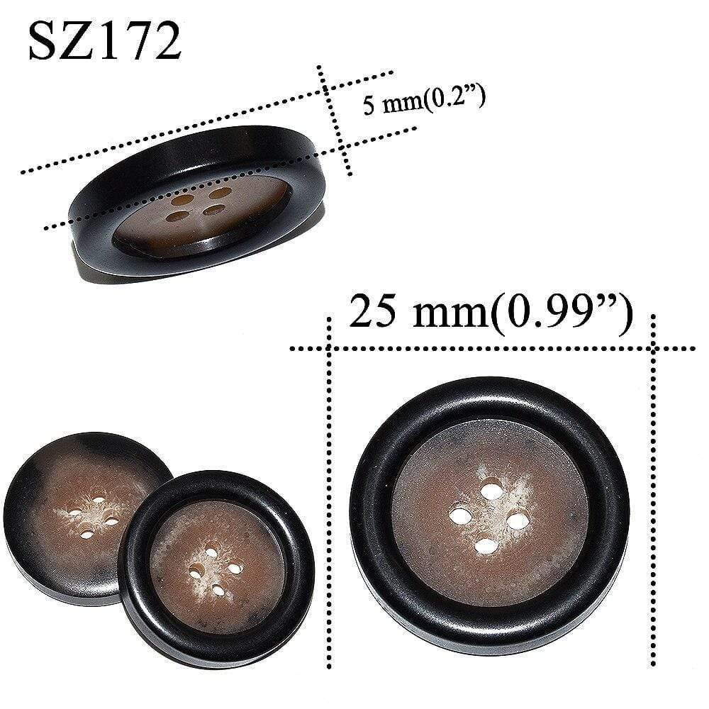 Avelena | 10 Stück 25 Mm Große Matte Runde Modeharzknöpfe Nähzubehör für Mäntel Anzüge Dekorative Fancy Knopf Handgemacht 4 Löcher