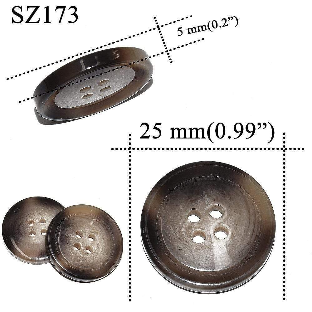 Avelena | 10 Stück 25 Mm Große Matte Runde Modeharzknöpfe Nähzubehör für Mäntel Anzüge Dekorative Fancy Knopf Handgemacht 4 Löcher