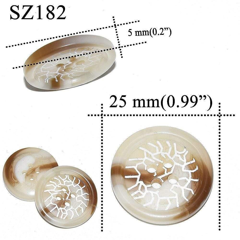 Avelena | 10 Stück 25 Mm Große Matte Runde Modeharzknöpfe Nähzubehör für Mäntel Anzüge Dekorative Fancy Knopf Handgemacht 4 Löcher