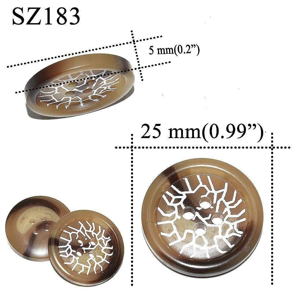Avelena | 10 Stück 25 Mm Große Matte Runde Modeharzknöpfe Nähzubehör für Mäntel Anzüge Dekorative Fancy Knopf Handgemacht 4 Löcher