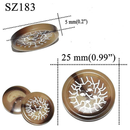 Avelena | 10 Stück 25 Mm Große Matte Runde Modeharzknöpfe Nähzubehör für Mäntel Anzüge Dekorative Fancy Knopf Handgemacht 4 Löcher