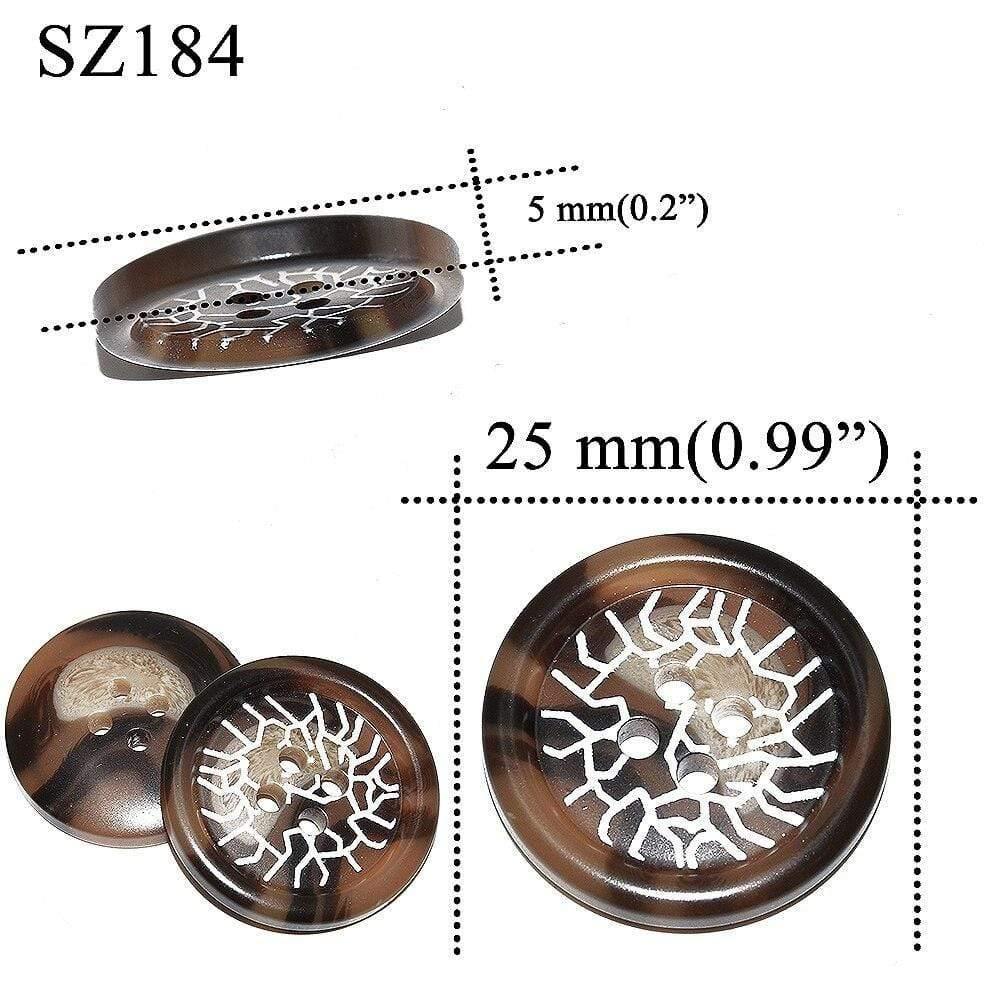 Avelena | 10 Stück 25 Mm Große Matte Runde Modeharzknöpfe Nähzubehör für Mäntel Anzüge Dekorative Fancy Knopf Handgemacht 4 Löcher