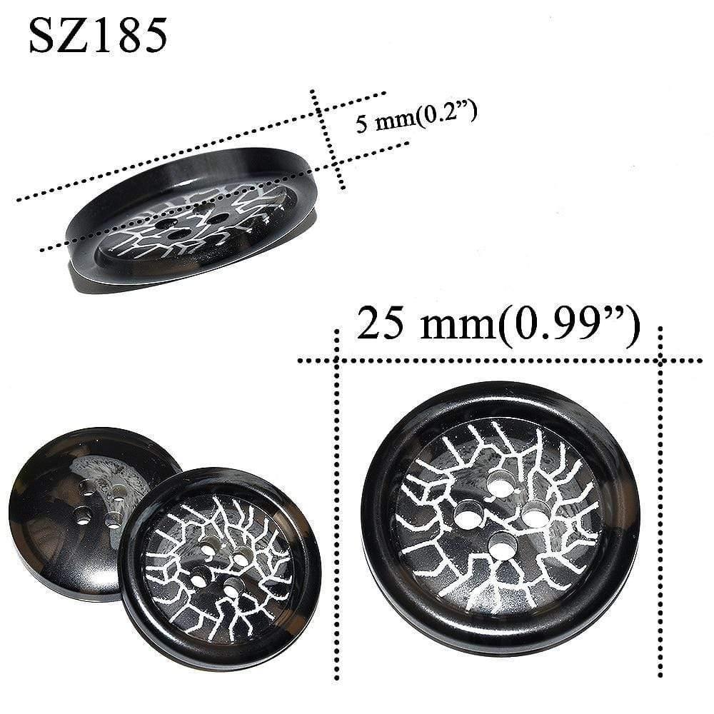 Avelena | 10 Stück 25 Mm Große Matte Runde Modeharzknöpfe Nähzubehör für Mäntel Anzüge Dekorative Fancy Knopf Handgemacht 4 Löcher