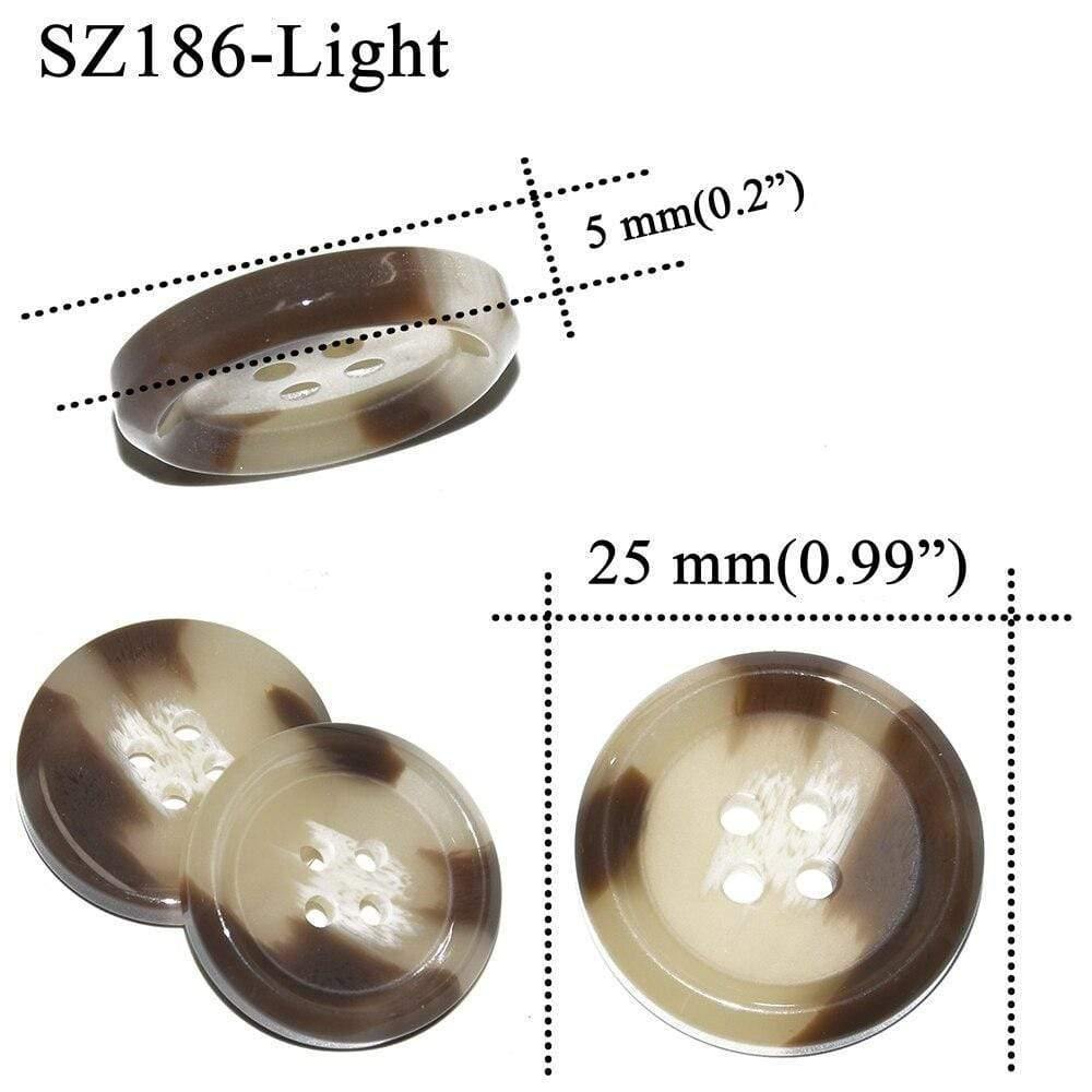 Avelena | 10 Stück 25 Mm Große Matte Runde Modeharzknöpfe Nähzubehör für Mäntel Anzüge Dekorative Fancy Knopf Handgemacht 4 Löcher