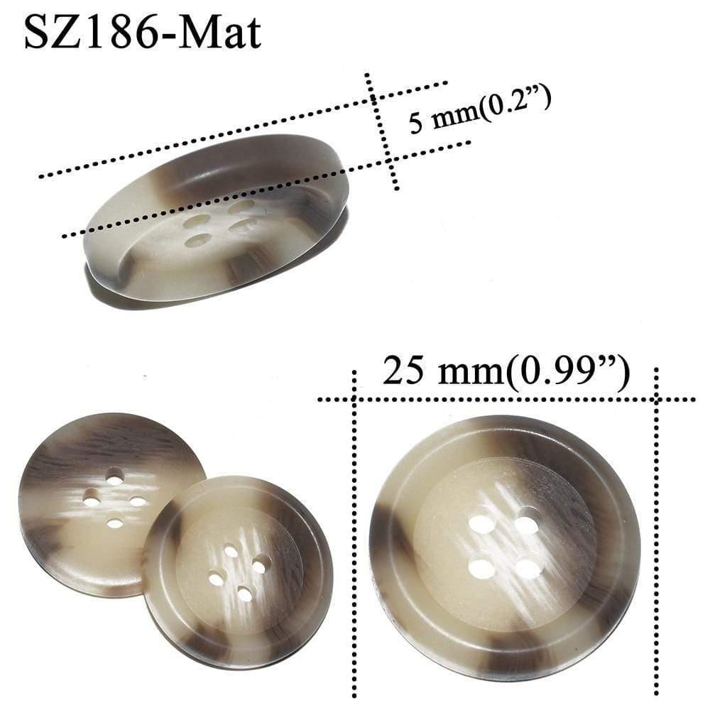 Avelena | 10 Stück 25 Mm Große Matte Runde Modeharzknöpfe Nähzubehör für Mäntel Anzüge Dekorative Fancy Knopf Handgemacht 4 Löcher