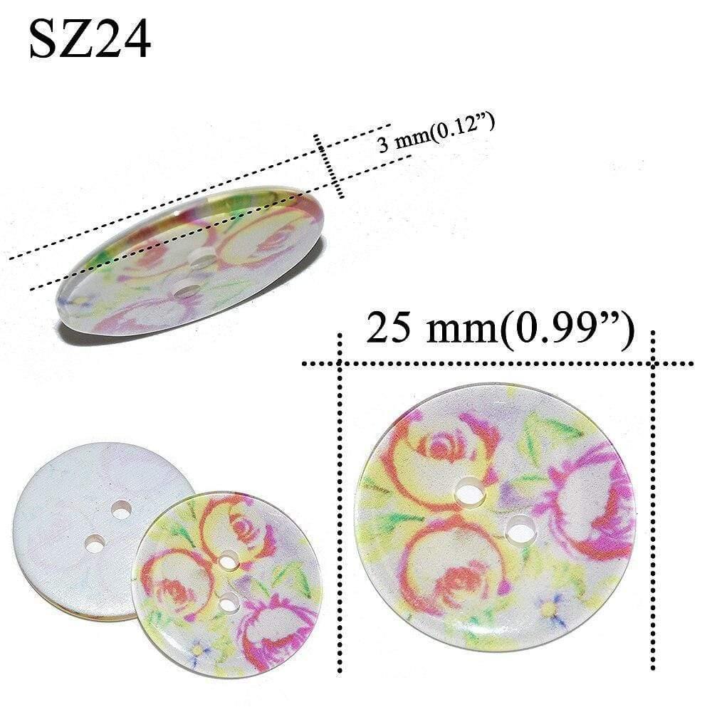 Avelena | 10 Stück 25 Mm Große Matte Runde Modeharzknöpfe Nähzubehör für Mäntel Anzüge Dekorative Fancy Knopf Handgemacht 4 Löcher