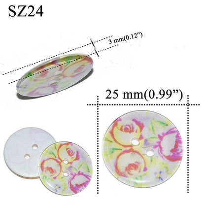 Avelena | 10 Stück 25 Mm Große Matte Runde Modeharzknöpfe Nähzubehör für Mäntel Anzüge Dekorative Fancy Knopf Handgemacht 4 Löcher