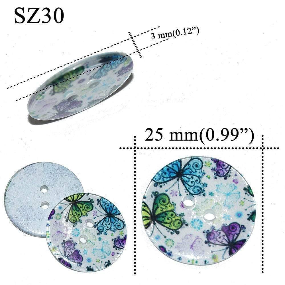 Avelena | 10 Stück 25 Mm Große Matte Runde Modeharzknöpfe Nähzubehör für Mäntel Anzüge Dekorative Fancy Knopf Handgemacht 4 Löcher