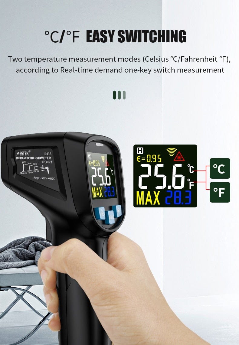 Avelena | Thermometer Digital 800 Grad Infrarotthermometer Thermalkamera Lasertemperaturen Pyrometer Hygrometer Thermostat Termometro
