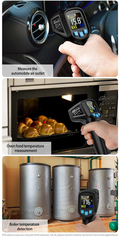 Avelena | Thermometer Digital 800 Grad Infrarotthermometer Thermalkamera Lasertemperaturen Pyrometer Hygrometer Thermostat Termometro