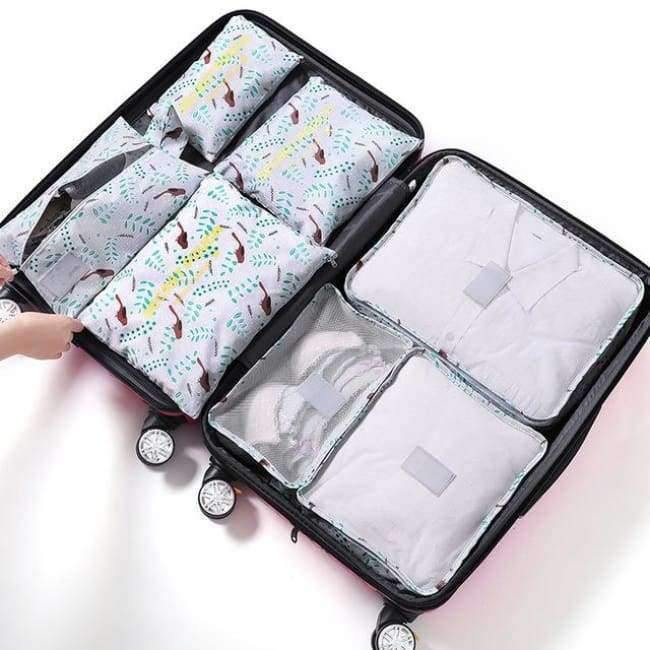 Avelena | 7-Teiliges Set Reisegepäck-Organizer Polyester Tragbare Reisepartition Tasche Aufbewahrungsbeutel Home-Organisationszubehör