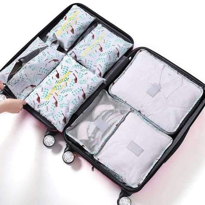 Avelena | 7-Teiliges Set Reisegepäck-Organizer Polyester Tragbare Reisepartition Tasche Aufbewahrungsbeutel Home-Organisationszubehör