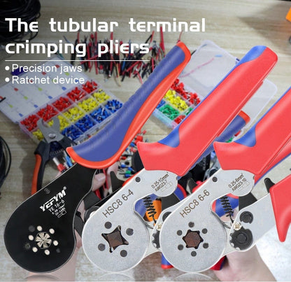 Avelena | Tubular-Terminal-Crimptool Hsc8 6-4/6-6/16-6 Max 0.08-16Mm² Draht Mini-Ferrule Crimpzange Yefym Haushalts-Elektroset