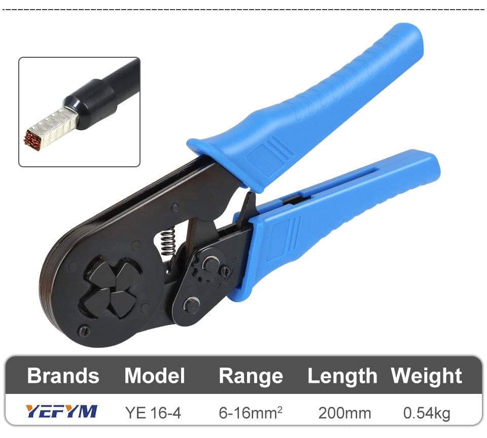 Avelena | Tubular-Terminal-Crimptool Hsc8 6-4/6-6/16-6 Max 0.08-16Mm² Draht Mini-Ferrule Crimpzange Yefym Haushalts-Elektroset