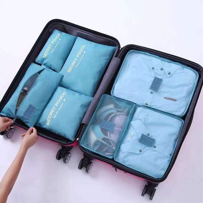 Avelena | 7-Teiliges Set Reisegepäck-Organizer Polyester Tragbare Reisepartition Tasche Aufbewahrungsbeutel Home-Organisationszubehör