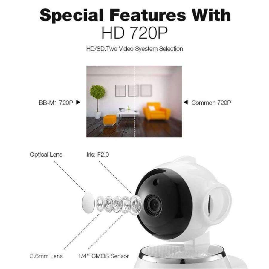 Avelena | Digoo Bb-M1 Drahtloses Wifi Usb Babyphone Alarm Hausüberwachung Ip Kamera 64G Tf Hd 720P Audio Netip Schutz Wifi Kamera 3.6Mm