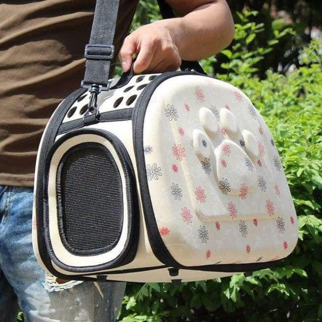 Avelena | Haustier Hund Katze Trage Tasche Atmungsaktive Outdoor Schultertaschen Reisetasche Faltbare Tragebox Zusammenklappbarer Käfig Tragetasche Handtasche