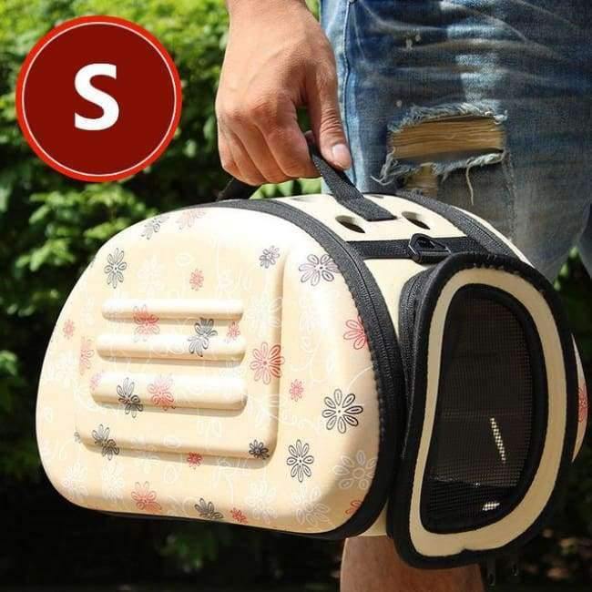 Avelena | Haustier Hund Katze Trage Tasche Atmungsaktive Outdoor Schultertaschen Reisetasche Faltbare Tragebox Zusammenklappbarer Käfig Tragetasche Handtasche
